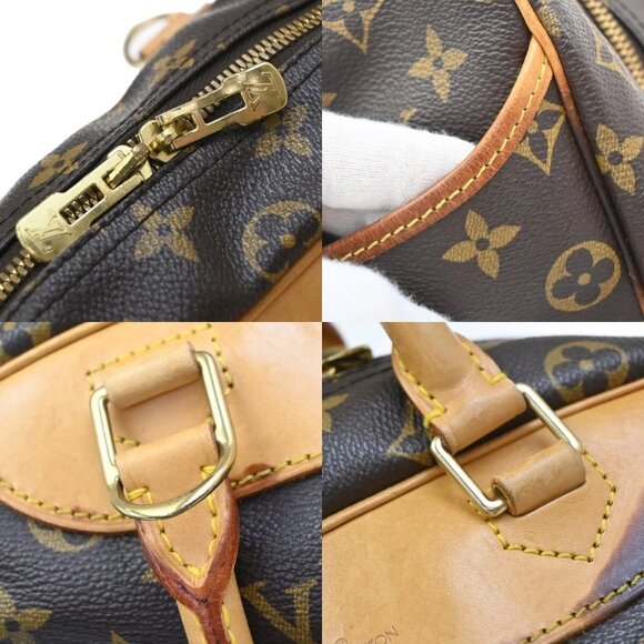 LOUIS VUITTON LV Logo Deauville Hand Bag Monogram Leather Brown M47270 82EF140 - Picture 9 of 16